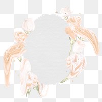 Frame PNG, white rose flower psychedelic art
