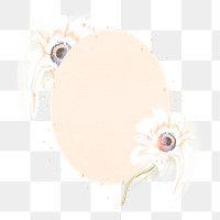 Frame PNG, white anemone flower psychedelic art