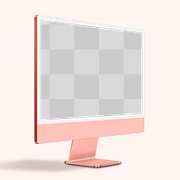 Computer screen png mockup pink digital device feminine style