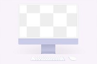 Computer screen png mockup purple digital device minimal style