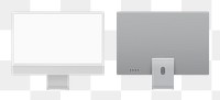 Gray minimal computer desktop screen digital device with design space