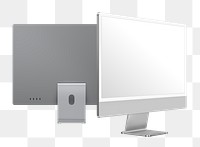 Gray minimal computer desktop screen digital device with design space