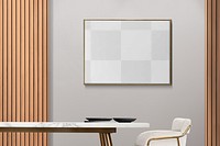 Png frame mockup hanging in luxury dining room