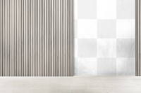 Wooden wall mockup png authentic empty room interior design