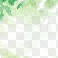 Spring png floral watercolor background in green with leaf illustration