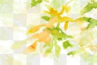 Spring png floral watercolor background in green with leaf illustration