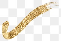 Sparkly png golden brush stroke shiny graphic