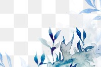 Blue png watercolor leaf background beautiful winter season