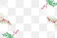 Floral png christmas border background with beautiful red winterberry