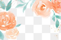 Rose png orange frame background autumn watercolor illustration