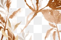 Brown png watercolor leaf background aesthetic autumn season