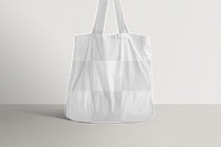 Png canvas tote bag mockup in minimal style