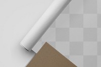 Paper roll mockup png transparent, stationery 