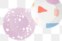 Dishes png mockup in colorful abstract design