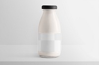 Glass bottle png mockup transparent, product packaging design