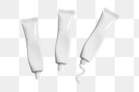 Toothpaste tubes png, white design with copy space