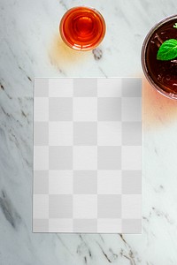 Menu png mockup transparent paper stationery