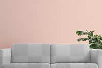 Couch png transparent mockup contemporary pastel interior design