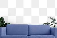 Couch png transparent background in indigo 