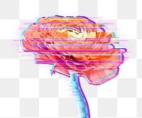 Glitch flower png abstract sticker