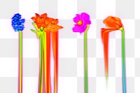 Holographic liquid flower png 