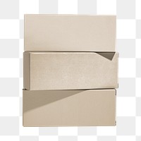 Kraft paper box on transparent background 