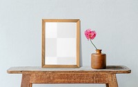 Frame png transparent mockup minimal interior with flower vase