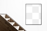 Frame png transparent mockup by the stairs minimal interior