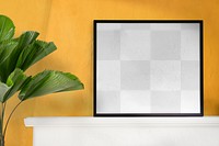 Frame png transparent mockup yellow wall contemporary interior