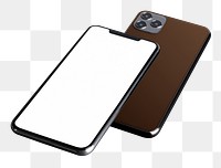 Blank phone png in brown with transparent background