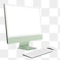 Blank computer screen png on transparent background