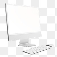 Blank computer screen png on transparent background