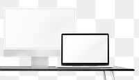Blank computer screens png on transparent background