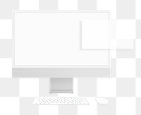 Blank computer screen png on transparent background