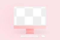 Blank computer screen png on transparent background