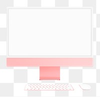 Blank computer screen png on transparent background