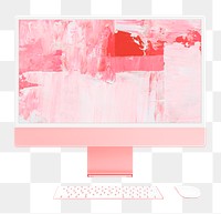 Abstract pink computer png on transparent background