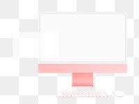 Blank computer screen png on transparent background