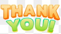 Thank you! PNG sticker, in colorful 3d comic font