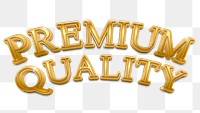 Premium quality PNG sticker, in 3D fancy gold font