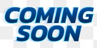 Coming soon PNG typography speed blue font
