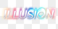 Illusion PNG lettering, in psychedelic glitch font