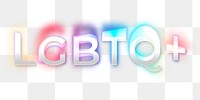 LGBTQ+ PNG lettering, in psychedelic glitch font