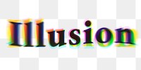 Illusion PNG sticker, in anaglyphic typography