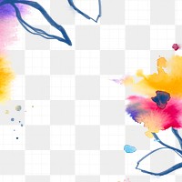 Flower background png, watercolor illustration