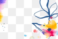 Flower frame png, watercolor border