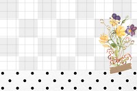 Flower frame png, watercolor border, remixed from vintage public domain images