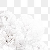 Png flower frame, white wedding border, remixed from vintage public domain images