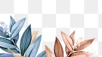 Leaf png background, watercolor border in vintage design, remixed from public domain images