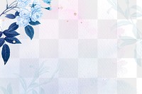 Flower frame png, aesthetic border, remixed from vintage public domain images